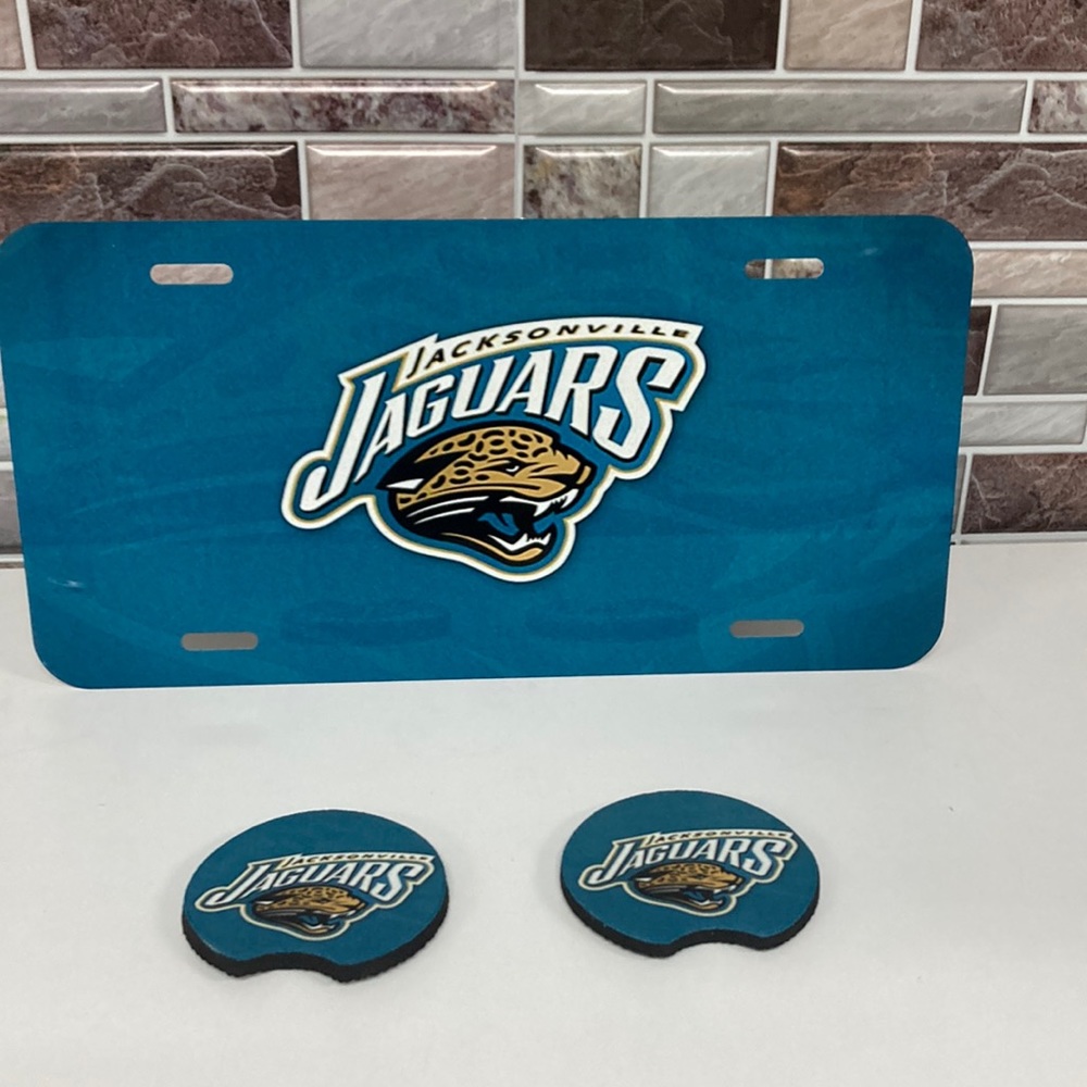 Jacksonville Jaguars License PlateWith Cupholder Pads
